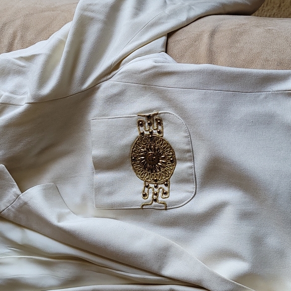 Ivory Giancarlo Ferrari blazer with gold braiding on sleeves and on front pocket - Picture 4 of 4